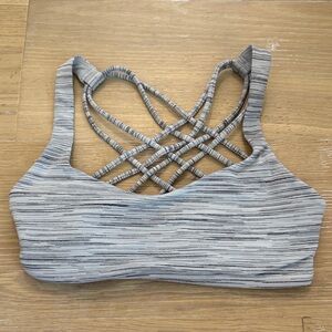 Lululemon Athletica Strappy Black and Gray Sports Bra Size 2